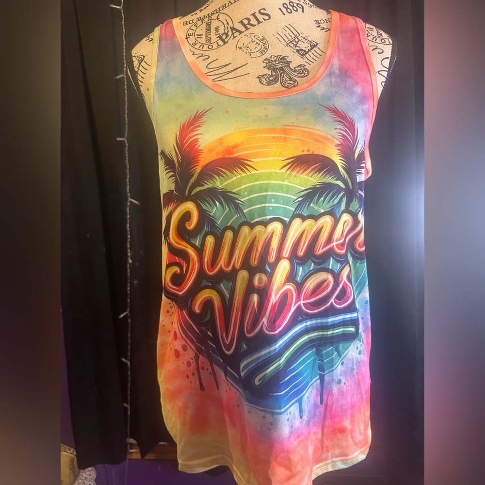 NWOT Colorful Summer Vibes Women's Tank Top